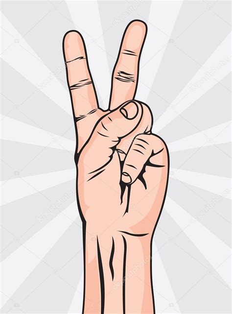 The Victory sign, hand gesture Stock Vector by ©branchecarica 50585559