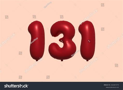 131 3d Number Balloon Made Realistic Stock Vector (Royalty Free ...