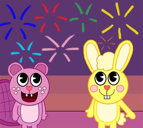 HTF - The Rabbit and Beaver look up at fireworks by SuperAwesomeHamtaro ...
