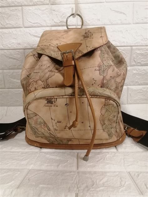 Map Bag Leather Backpack, Women's Fashion, Bags & Wallets, Backpacks on ...