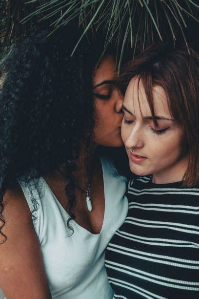 black  white lesbians kissing stock  pictures royalty