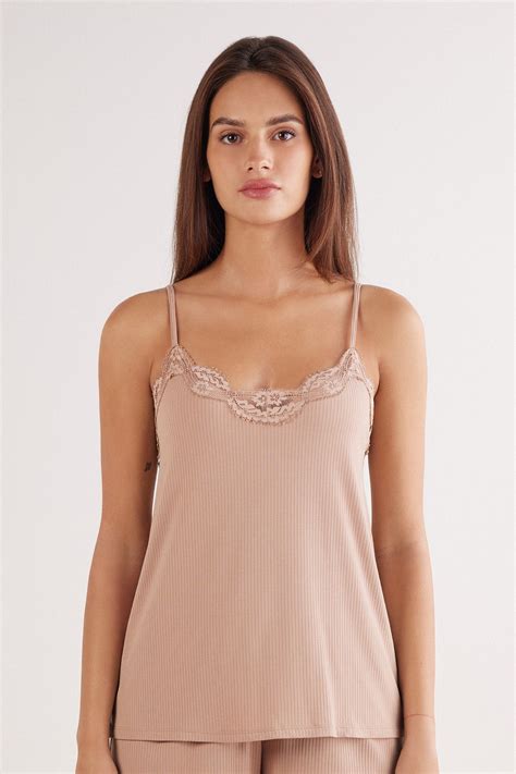 Your Everyday Wear Ribbed Top with Lace | Intimissimi