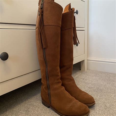 Fairfax and Favour Regina tan suede boot Size 4 Good... - Depop