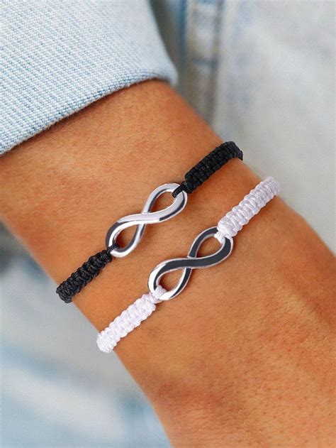 2 peças de pulseira de decoração de símbolo do infinito | Womens ...