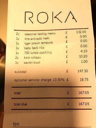 roka restaurant menu