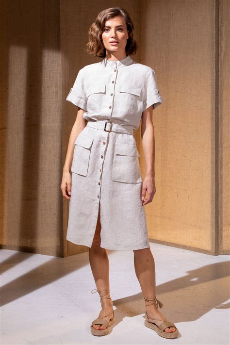 Solid Safari Dress - Dresses | Ivko Woman
