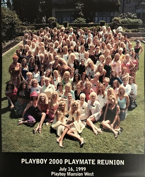Playboy Playmate Reunion 1999 Original Group Photo Mansion + Invitation