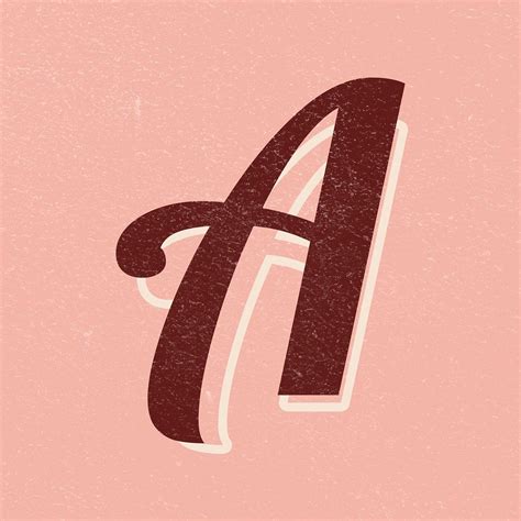 Alphabet Letter A Vintage Handwriting Cursive Font PSD
