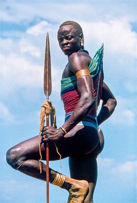 A Dinka warrior in beaded corset, South Sudan, 1975 | African people