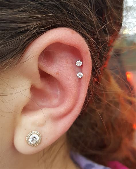 double helix piercing | Helix piercing stud, Earings piercings, Ear