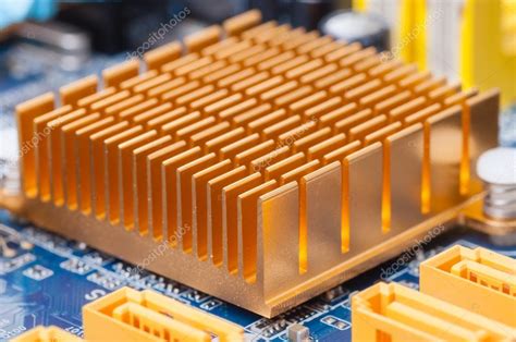 Copper heat sink on computer motherboard — Stock Photo © troninphoto ...
