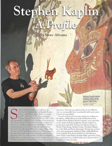 Puppetry Journal - Spring 2021 - Chinese Theatre Works