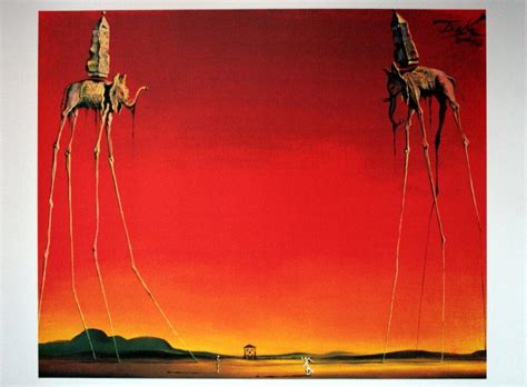 Art Print Dali - The elephants - 80 x 60 cm