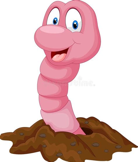 Desenho De Minhoca - Minhoca Engraçada Dos Desenhos Animados Ilustração do Vetor ...