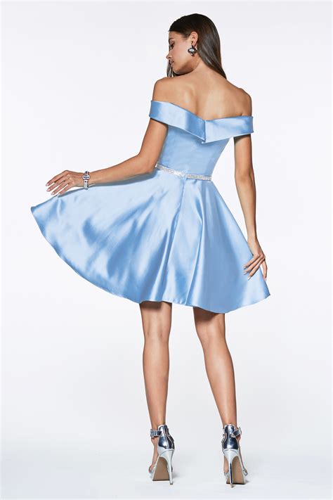 French Lilac LaDivine CD0140 Short Off the Shoulder Graduation Dress