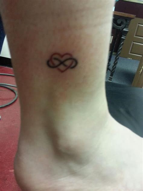 Heart and Infinity Tattoo on the ankle