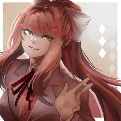 [ddlc] a little bit of monika by Ne-i-th on DeviantArt