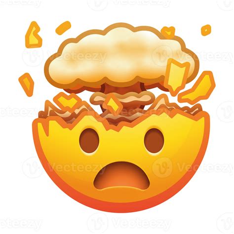 An exploding head emoji, showcasing a face with an open mouth and