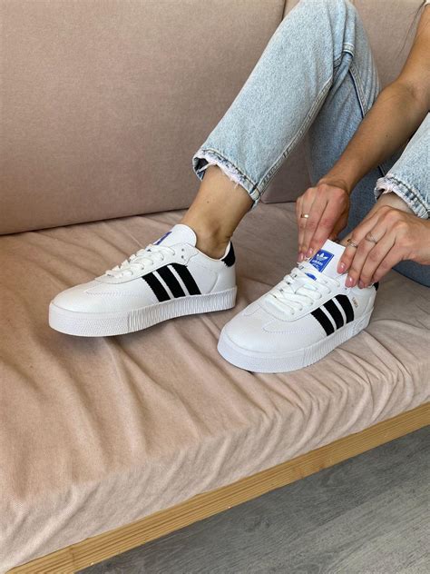 Купить Adidas Samba Rose White Leather Белые кожаные кроссовки с ...