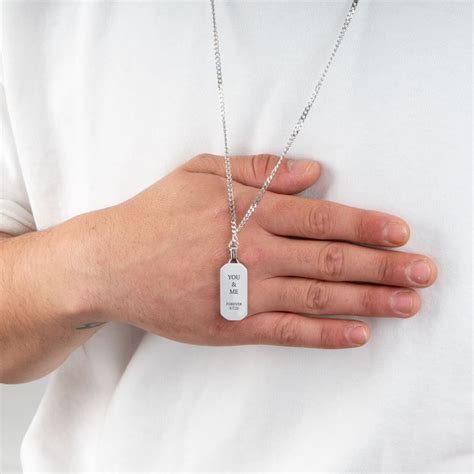 Enamel Black Tag Necklace - Hidden Message