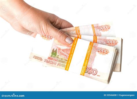 Russian Rubles Banknotes in Female Hand Stock Photo - Image of rubel ...