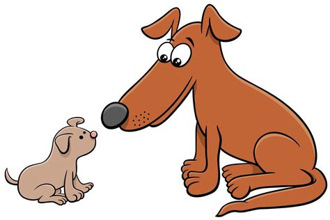 Puppy and adult dog cartoon animal characters 1591675 Vector Art at ...