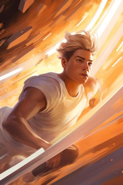 Premium Photo | Dynamic Heroic Pose in Sunrise Light Illustration