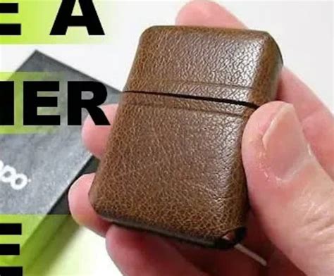Выкройка кожаный чехол для зажигалки Zippo