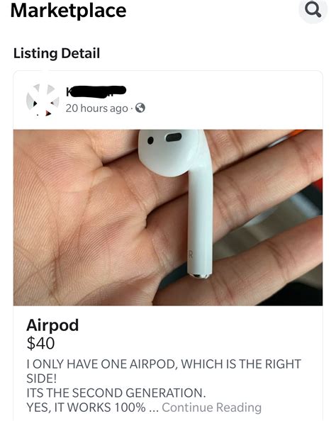 ONLY the right Air Pod??? Seems like a hell of a deal... : r