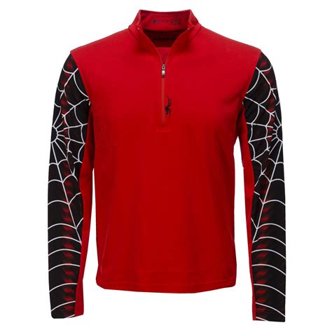 Spyder, webstrong Dry W.E.B. T-neck, ski sweater, Volcano red - Black ...