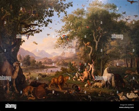 Adam and eve in the garden of eden hi-res stock photography and images ...