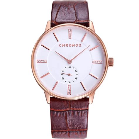 CHRONOS, пара часов, Простой циферблат, модные кожаные деловые часы для ...