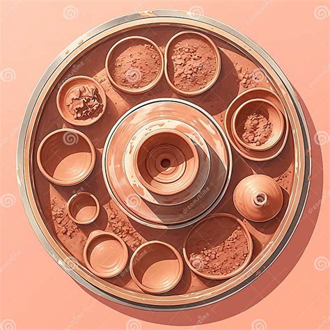 Crafting Mastery - Pottery Wheel with Clay Bowls and Vessels Stock ...