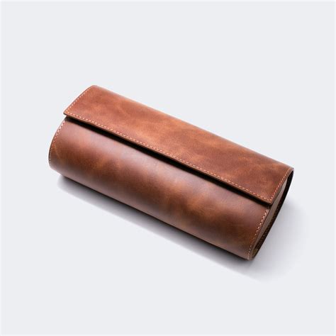 Luxury Leather Travel Watch Case - 3 Watches Roll | Watch Storage