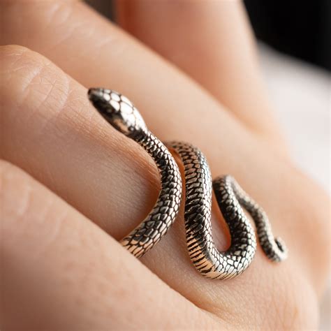 Vintage Snake Ring, Adjustable Snake Ring, Open Snake Ring, 925
