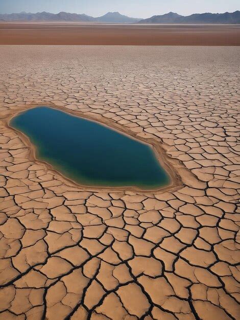 Premium AI Image | Dry lake extreme season