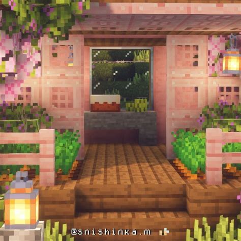 minecraft cherry blossom cottage aesthetic build tutorial