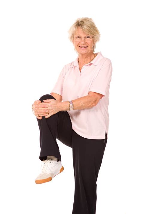 Senior Lady Stretching before Exercise Stock Photo - Image of health ...