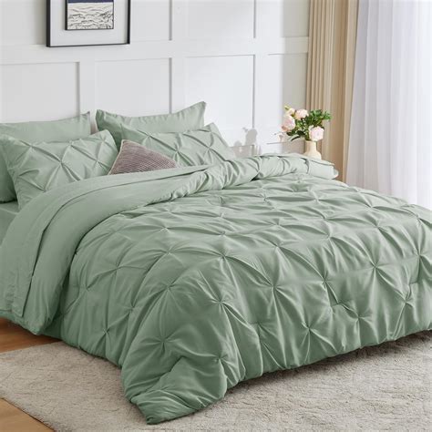 Amazon.com: HIMEET Green Comforter Bedding Sets Full 7 Pieces Sage