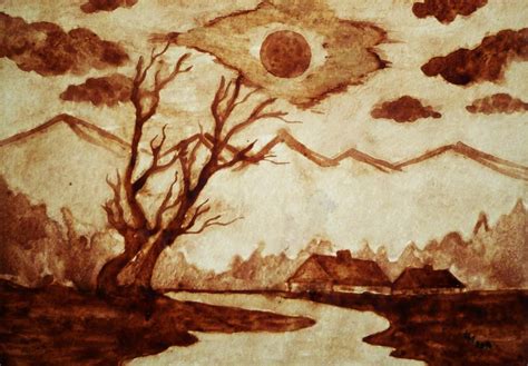 Landscape (coffee painting) by AlexandraDart on DeviantArt