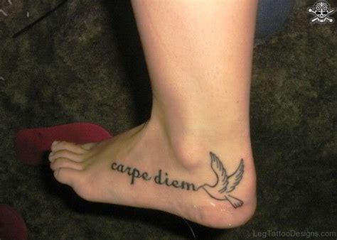 31 Awesome Carpe Diem Tattoos On Foot - Leg Tattoo Designs