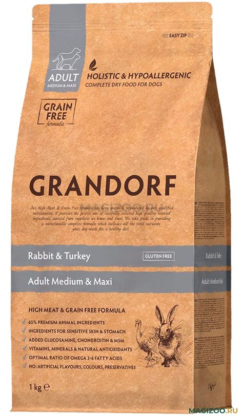 Grandorf-Dog - Rabbit & Turkey - Adult Medium & Maxi Breeds - 1kg – Zue ...