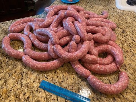 Made 50lb of sausage today - Andouille and Sheboygan Brat : r/sausagetalk