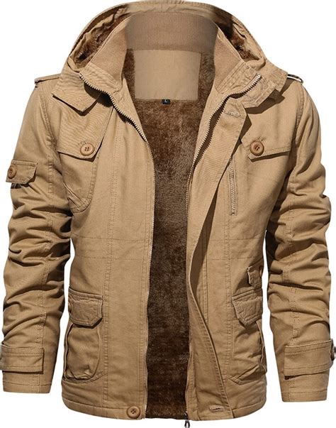 HANXIULIN Fleece Plush Jacket Fluffy Warm Zip Wool Jacket Men's Winter ...