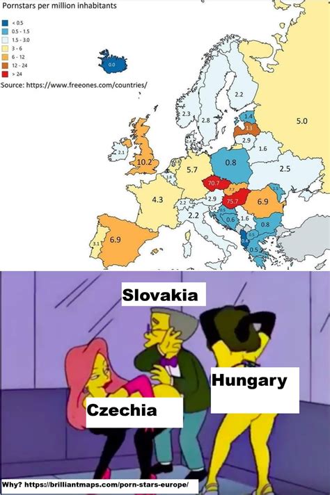 Porn Stars Per Million People In Europe - Brilliant Maps