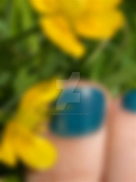 Blue toenail yellow buttercup by mommabearfeet47 on DeviantArt