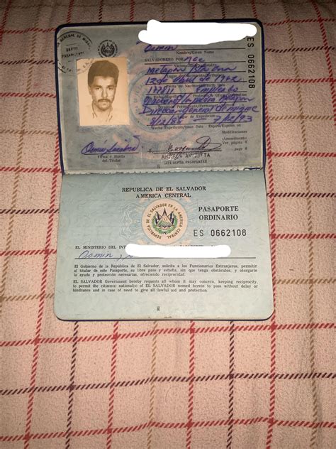 My father’s old Salvadoran Passport from the 80’s. Very unique front