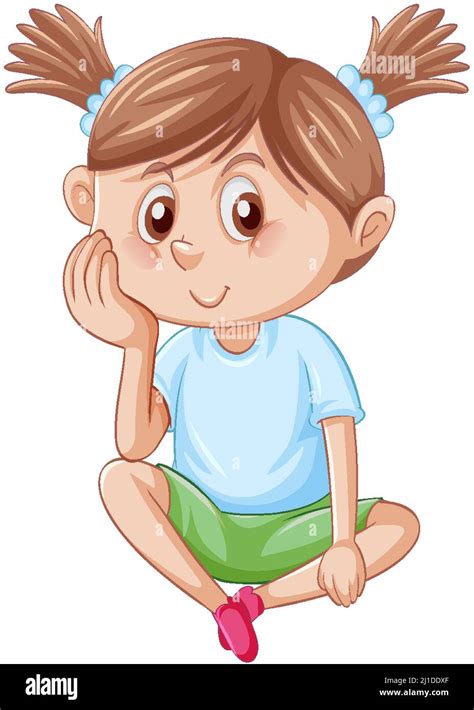 Little Girl Sitting Clip Art