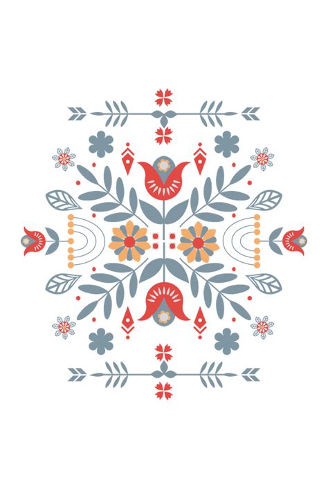 Scandinavian Folk Art Framed Art Print by Nordic Print Studio - Vector ...