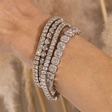 diamond tennis bracelets stacked glam tennis bracelets